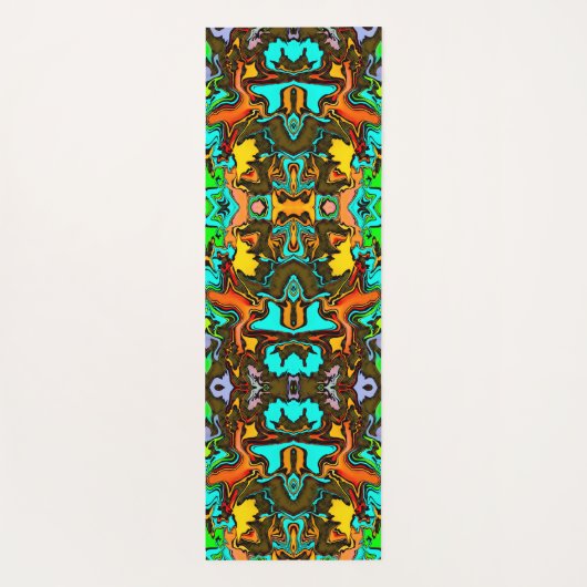 Gek Kleurrijke Boho Fun Abstract Modern Yogamat (Achterkant)