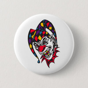 gek kwaadaardige nar clowns ronde button 5,7 cm
