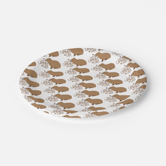 gek op capybara papieren bordje (Gekanteld)