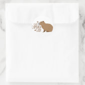 gek op capybara ronde sticker (Tas)