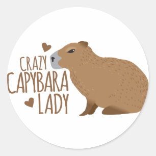 gek op capybara ronde sticker