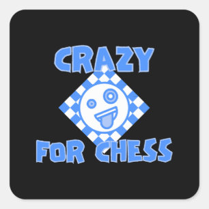 Gek op schaken vierkante sticker