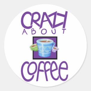 Gek over Coffee paarse Sticker