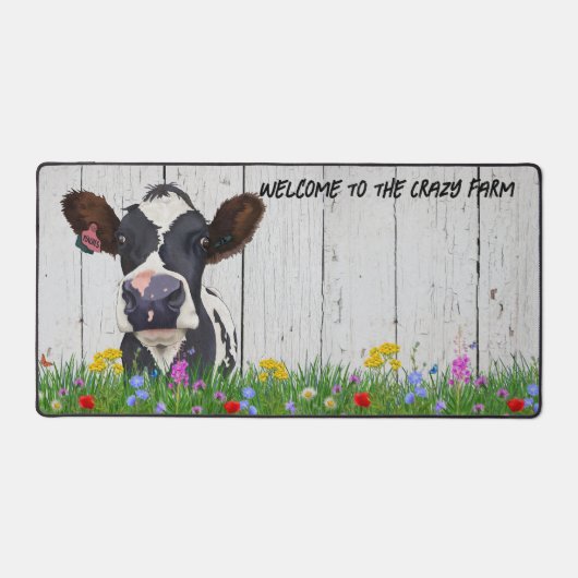 Gek Over het Boerderij Desk Mat - Leuke Holstein K (Voorkant)