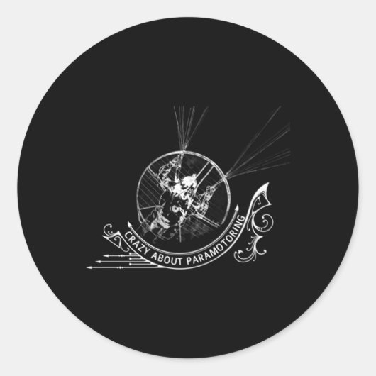 Gek over paramotoring PPG Paramotor Ronde Sticker (Voorkant)