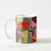 Gek Quilt Patchwork Ik hou van quilten monogram Koffiemok (Links)