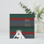 Gek Schattige "Merry + Bright" Schaap Feestdagenkaart (Staand voorkant)