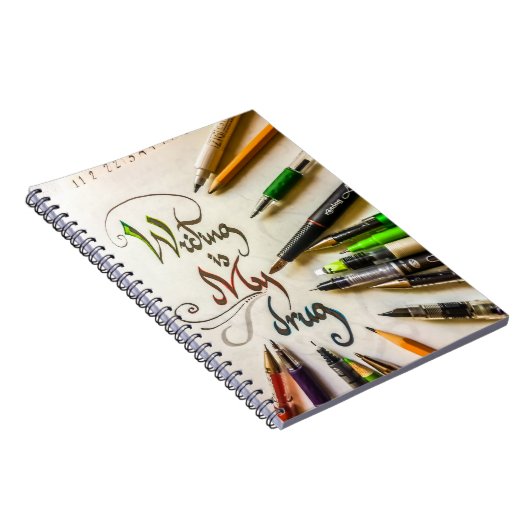 Gek schrijver manifest pennen en potloden notitieboek (Rechterzijde)