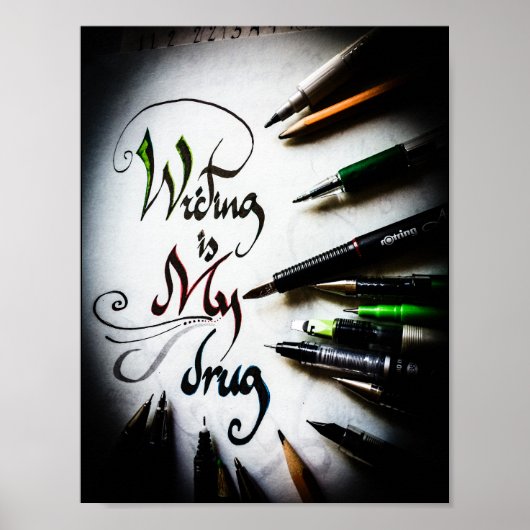 Gek schrijver manifest poster (Voorkant)