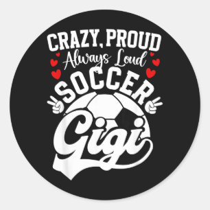 Gek Trots Voetbal Gigi Van Een Voetbalspeler Gigi Ronde Sticker
