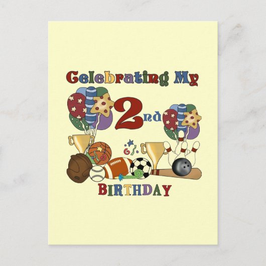 Gek Voor Sport 2e Verjaardag T-shirts en geschenke Briefkaart (Voorkant)