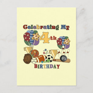 Gek Voor Sport 4e Verjaardag T-shirts en geschenke Briefkaart