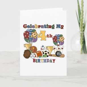 Gek Voor Sport 4e Verjaardag T-shirts en geschenke Kaart