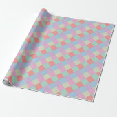 Gekantelde Gingham Patchwork Cadeaupapier (Uitgerold)