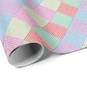 Gekantelde Gingham Patchwork Cadeaupapier (Rol Hoek)