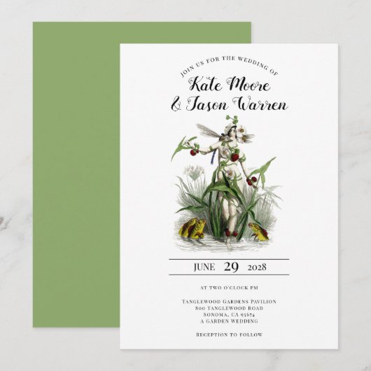 gekantelde tuinfeest kaart (Voorkant / Achterkant)