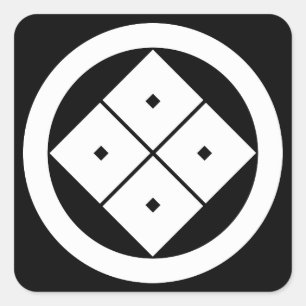 Gekantelde vierkante ogen in cirkel sticker