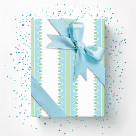 Gekartelde streep in groen en aqua cadeaupapier