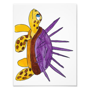 Gekartelde zeeschildpadprint foto afdruk