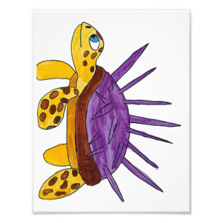 Gekartelde zeeschildpadprint foto afdruk