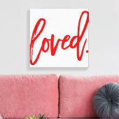 GEKEND. Rode moderne script lettertypografie Canvas Afdruk (Insitu (Woonkamer))