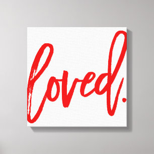 GEKEND. Rode moderne script lettertypografie Canvas Afdruk