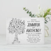 gekerfde boom moderne huwelijksuitnodiging kaart (Staand voorkant)