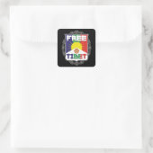 Geketend vrij Tibet Vierkante Sticker (Tas)