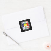 Geketend vrij Tibet Vierkante Sticker (Envelop)