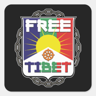 Geketend vrij Tibet Vierkante Sticker