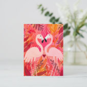 GEKIETELDE ROZE Flamingo's Valentijn grillig Schat Briefkaart (Staand voorkant)