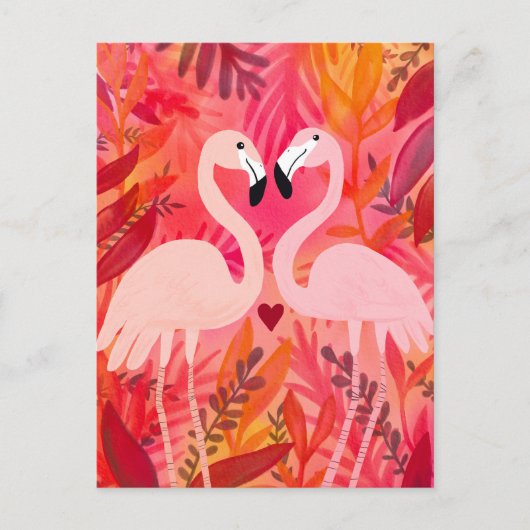 GEKIETELDE ROZE Flamingo's Valentijn grillig Schat Briefkaart (Voorkant)