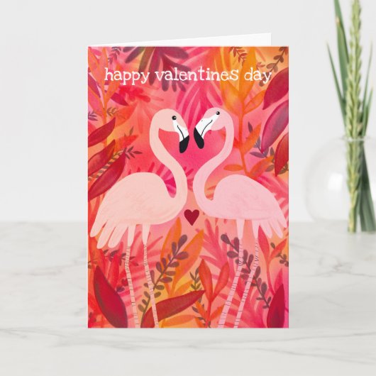 GEKIETELDE ROZE Flamingo's Valentijn grillig Schat Kaart (Voorkant)