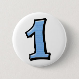 Gekke aantallen 1 blauwe Button