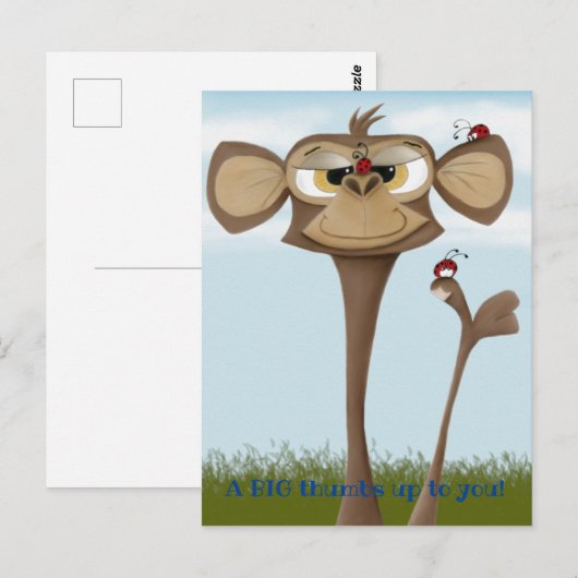 Gekke Aap en Lieveheersbeestjes Briefkaart (Voorkant / Achterkant)