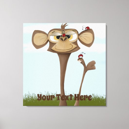 Gekke Aap en Lieveheersbeestjes Canvas Afdruk (Voorkant)