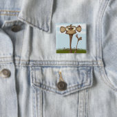 Gekke Aap en Lieveheersbeestjes Vierkante Button 5,1 Cm (In situ)