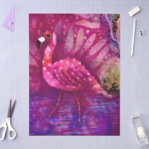 Gekke Abstracte roze flamingo decoupage Tissuepapier