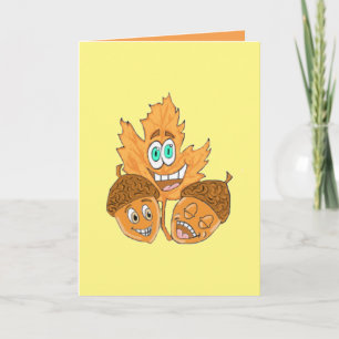 Gekke Acorns Personalized Thanksgiving Kaart