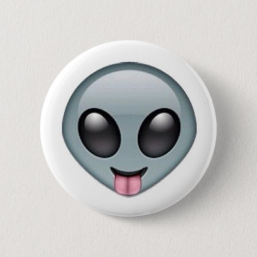 Gekke Alien Emoji Ronde Button 5,7 Cm (Voorkant)