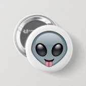 Gekke Alien Emoji Ronde Button 5,7 Cm (Voorkant /achterkant)
