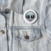 Gekke Alien Emoji Ronde Button 5,7 Cm (In situ)