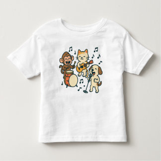 Gekke Animal Band – Monkey Drums, Cat Guitar & Dog Kinder Shirts