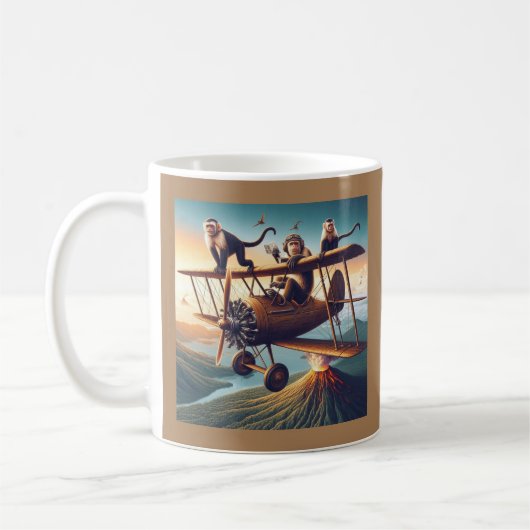Gekke Apenvliegers Verover de Hemel! Koffiemok (Links)