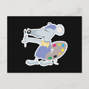 gekke artiestenmuis briefkaart