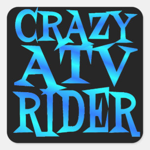 Gekke ATV Rider Vierkante Sticker