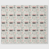 Gekke BBQ: grillige Doodle Art Cadeaupapier (Vlak)