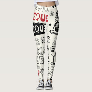 Gekke BBQ: grillige Doodle Art Leggings