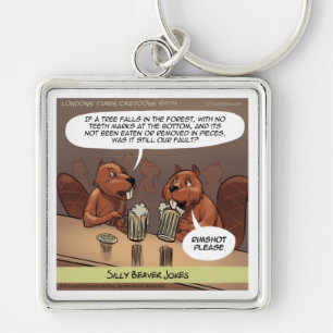 Gekke Beaver Jokes Funny Cartoon Sleutelhanger