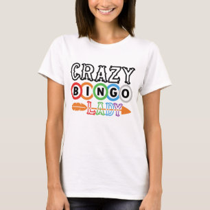 gekke Bingo dame gok woordkunst T-shirt